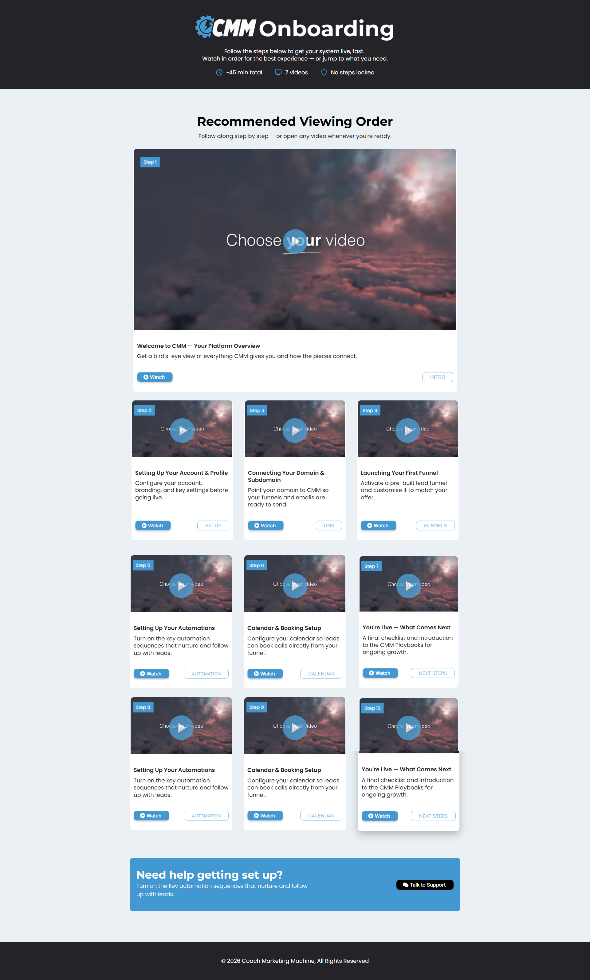 CMM - Onboarding Video Hub